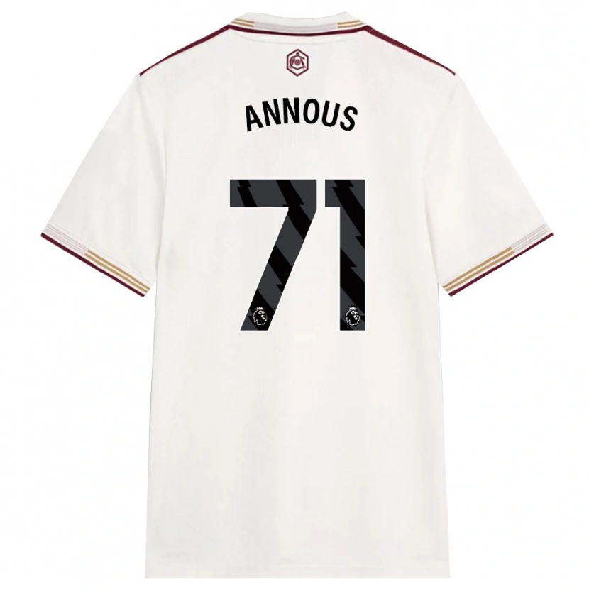 Danxen Mænd Andre Harriman-Annous #71 Off White Bourgogne Tredje Sæt Spillertrøjer 2025/26 Trøje T-Shirt