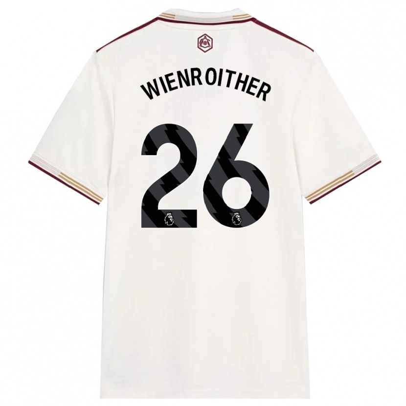 Danxen Mænd Laura Wienroither #26 Off White Bourgogne Tredje Sæt Spillertrøjer 2025/26 Trøje T-Shirt