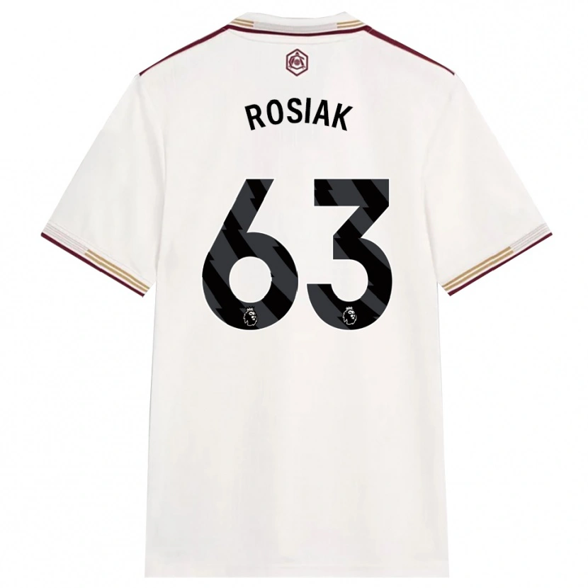 Danxen Mænd Michal Rosiak #63 Off White Bourgogne Tredje Sæt Spillertrøjer 2025/26 Trøje T-Shirt