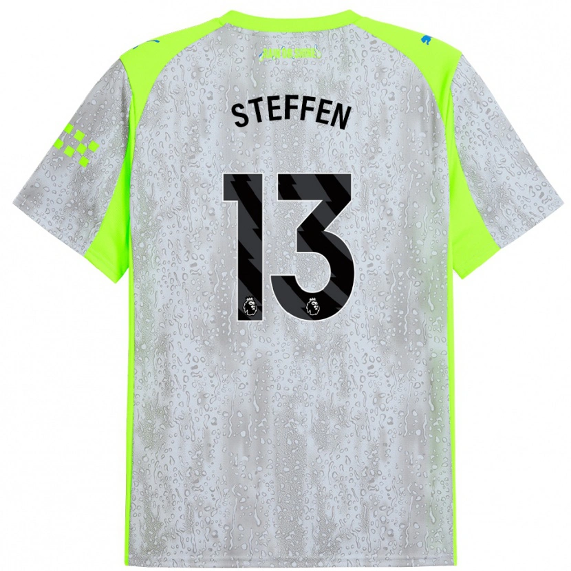 Danxen Mænd Zack Steffen #13 Grå Gul Tredje Sæt Spillertrøjer 2025/26 Trøje T-Shirt