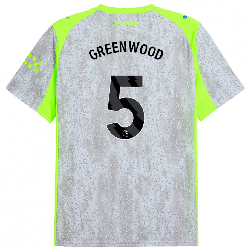 Danxen Mænd Alex Greenwood #5 Grå Gul Tredje Sæt Spillertrøjer 2025/26 Trøje T-Shirt