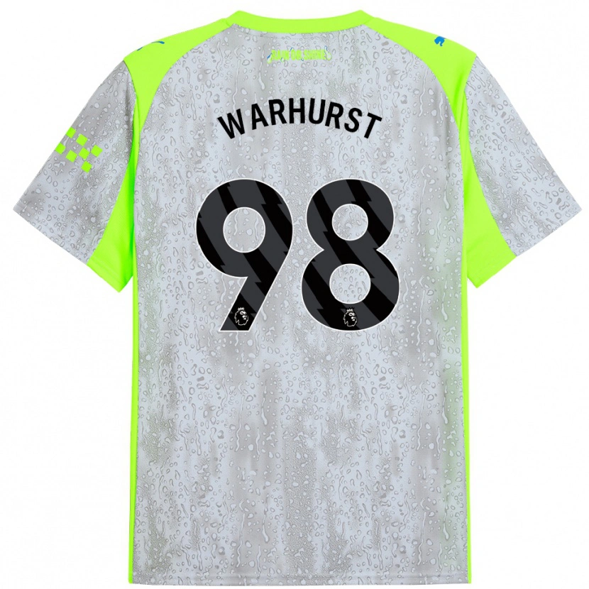Danxen Mænd Matty Warhurst #98 Grå Gul Tredje Sæt Spillertrøjer 2025/26 Trøje T-Shirt