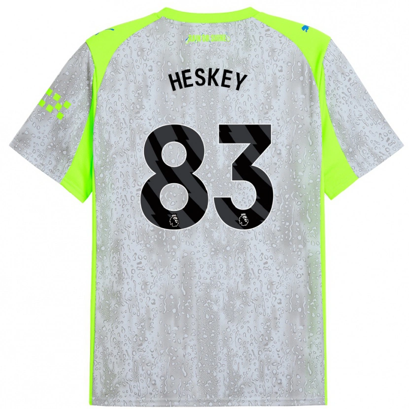 Danxen Mænd Reigan Heskey #83 Grå Gul Tredje Sæt Spillertrøjer 2025/26 Trøje T-Shirt
