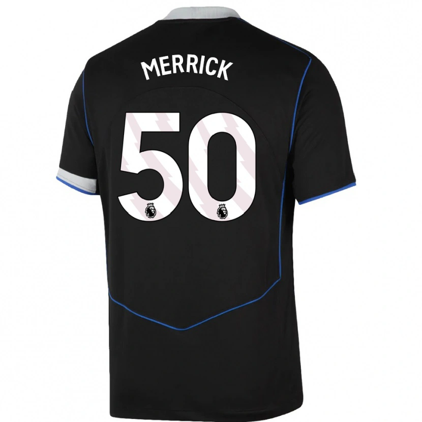 Danxen Mænd Max Merrick #50 Sort Blå Sølv Tredje Sæt Spillertrøjer 2025/26 Trøje T-Shirt