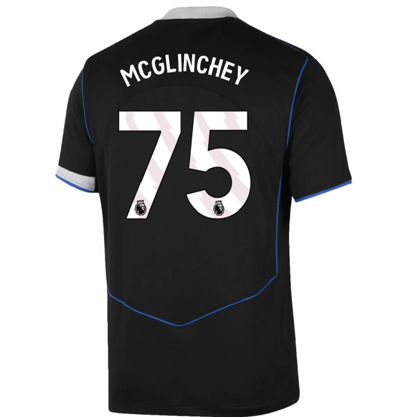 Danxen Mænd Harry Mcglinchey #75 Sort Blå Sølv Tredje Sæt Spillertrøjer 2025/26 Trøje T-Shirt