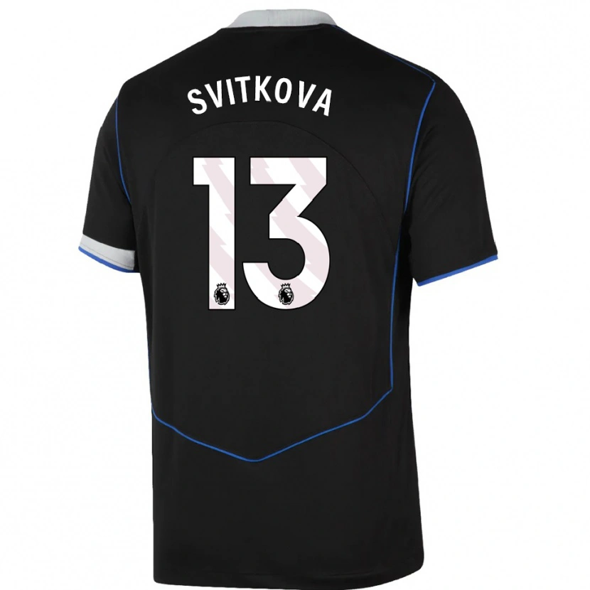 Danxen Mænd Katerina Svitkova #13 Sort Blå Sølv Tredje Sæt Spillertrøjer 2025/26 Trøje T-Shirt