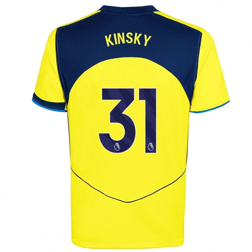 Danxen Mænd Antonín Kinský #31 Gul Navy Tredje Sæt Spillertrøjer 2025/26 Trøje T-Shirt