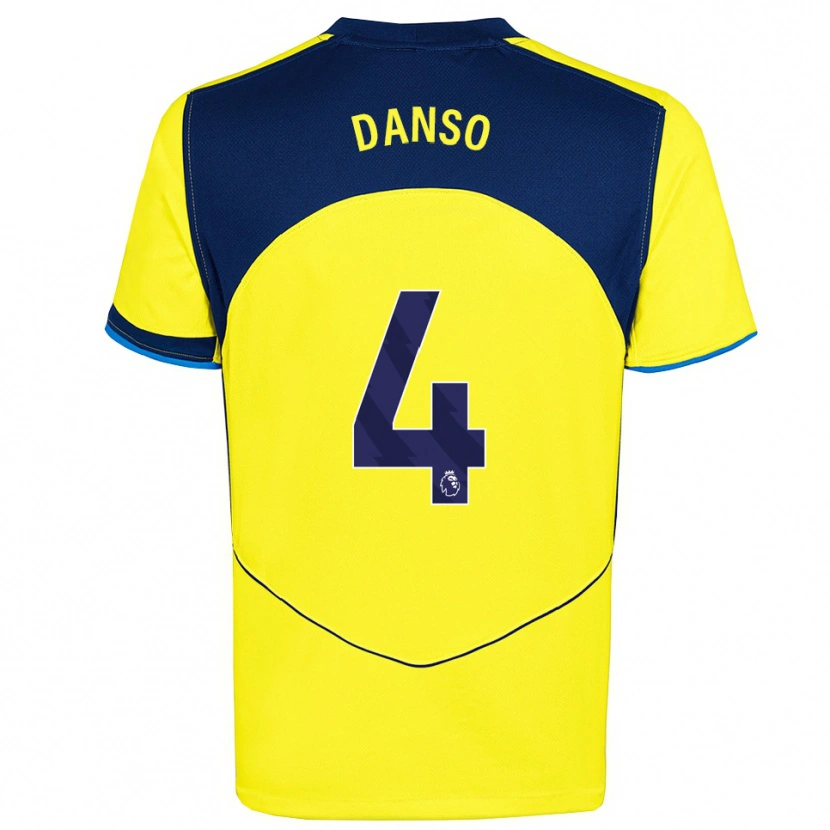 Danxen Mænd Kevin Danso #4 Gul Navy Tredje Sæt Spillertrøjer 2025/26 Trøje T-Shirt