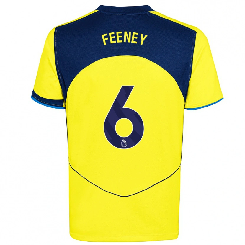 Danxen Mænd George Feeney #6 Gul Navy Tredje Sæt Spillertrøjer 2025/26 Trøje T-Shirt
