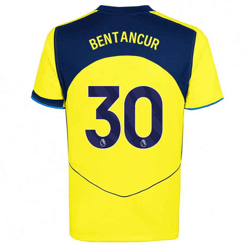 Danxen Mænd Rodrigo Bentancur #30 Gul Navy Tredje Sæt Spillertrøjer 2025/26 Trøje T-Shirt