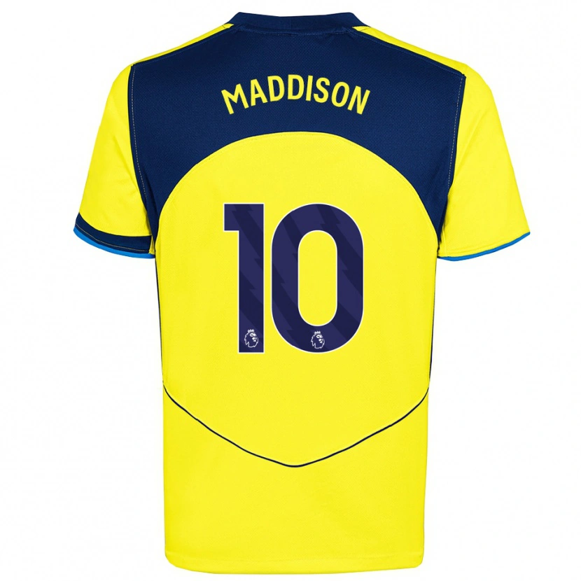 Danxen Mænd James Maddison #10 Gul Navy Tredje Sæt Spillertrøjer 2025/26 Trøje T-Shirt