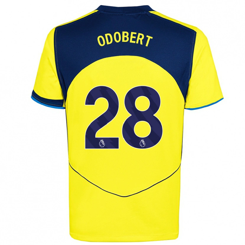 Danxen Mænd Wilson Odobert #28 Gul Navy Tredje Sæt Spillertrøjer 2025/26 Trøje T-Shirt