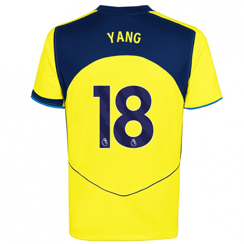 Danxen Mænd Min-Hyeok Yang #18 Gul Navy Tredje Sæt Spillertrøjer 2025/26 Trøje T-Shirt