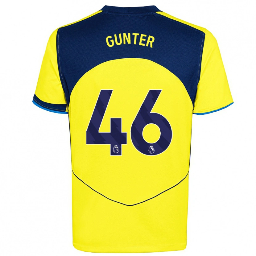 Danxen Mænd Luca Gunter #46 Gul Navy Tredje Sæt Spillertrøjer 2025/26 Trøje T-Shirt