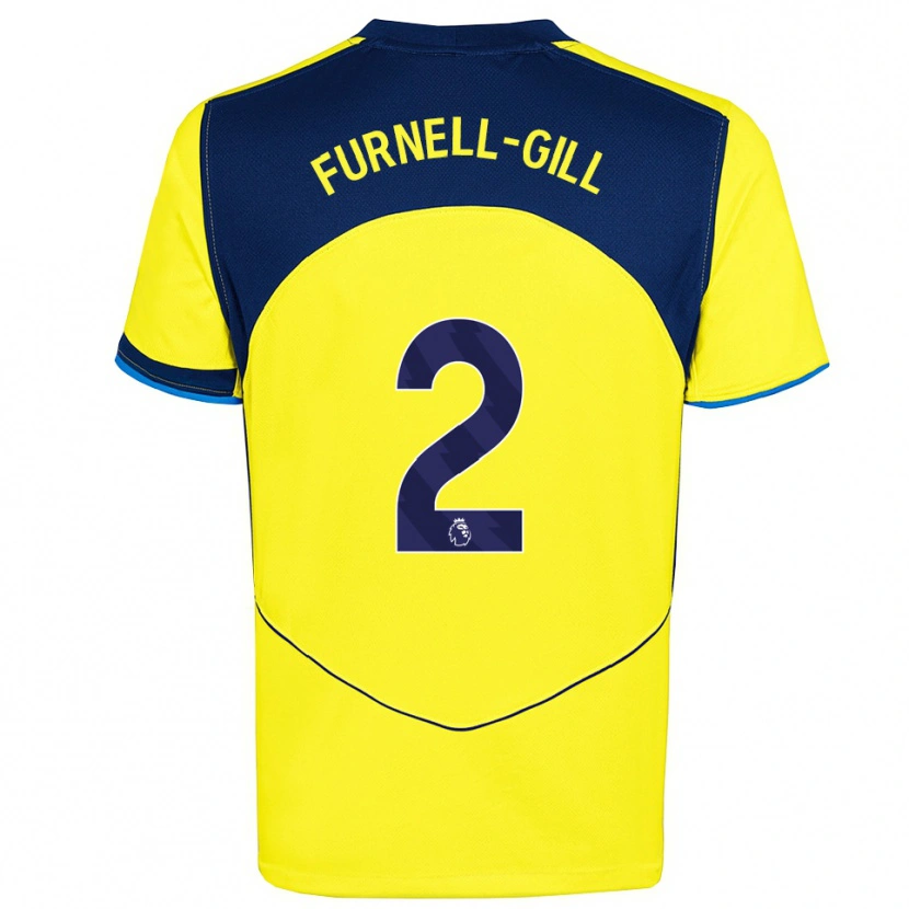 Danxen Mænd Luca Furnell-Gill #2 Gul Navy Tredje Sæt Spillertrøjer 2025/26 Trøje T-Shirt