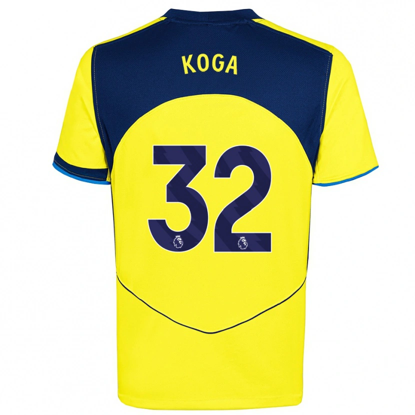 Danxen Mænd Tōko Koga #32 Gul Navy Tredje Sæt Spillertrøjer 2025/26 Trøje T-Shirt