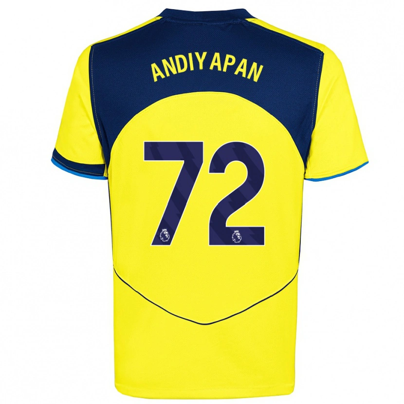 Danxen Mænd William Andiyapan #72 Gul Navy Tredje Sæt Spillertrøjer 2025/26 Trøje T-Shirt