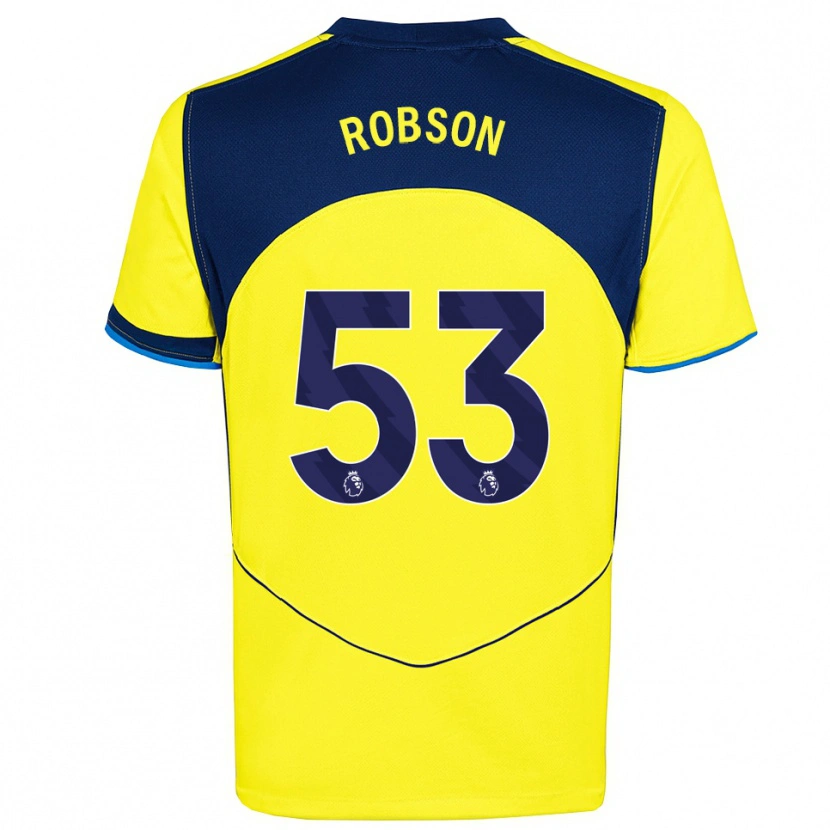 Danxen Mænd Max Robson #53 Gul Navy Tredje Sæt Spillertrøjer 2025/26 Trøje T-Shirt