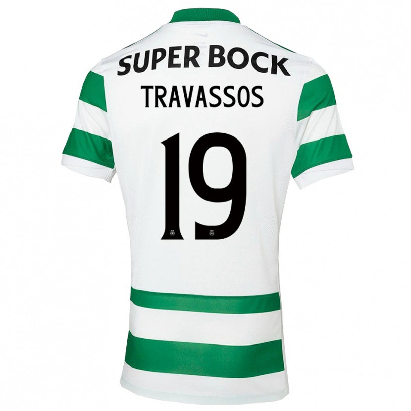 Danxen Kvinder Diogo Travassos #19 Grøn Hvid Hjemmebane Spillertrøjer 2025/26 Trøje T-Shirt