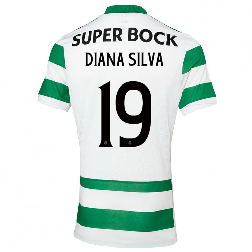 Danxen Kvinder Diana Micaela Abreu De Sousa E Silva #19 Grøn Hvid Hjemmebane Spillertrøjer 2025/26 Trøje T-Shirt