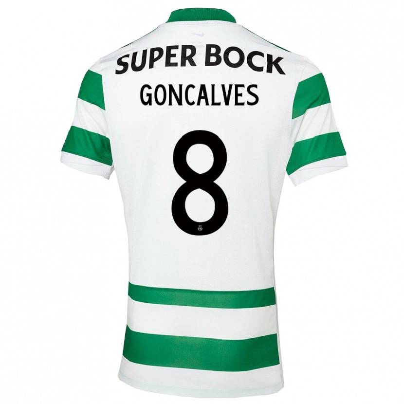 Danxen Kvinder Pedro Gonçalves #8 Grøn Hvid Hjemmebane Spillertrøjer 2025/26 Trøje T-Shirt