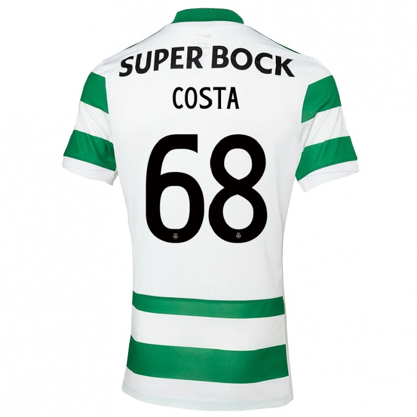 Danxen Kvinder Daniel Costa #68 Grøn Hvid Hjemmebane Spillertrøjer 2025/26 Trøje T-Shirt