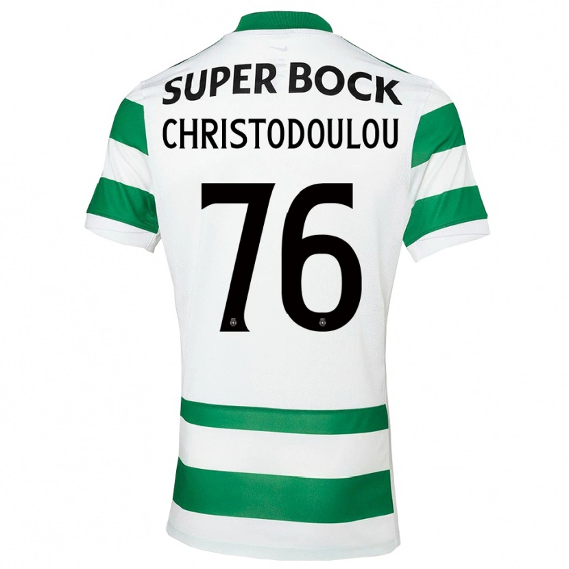 Danxen Kvinder Argyris Christodoulou #76 Grøn Hvid Hjemmebane Spillertrøjer 2025/26 Trøje T-Shirt