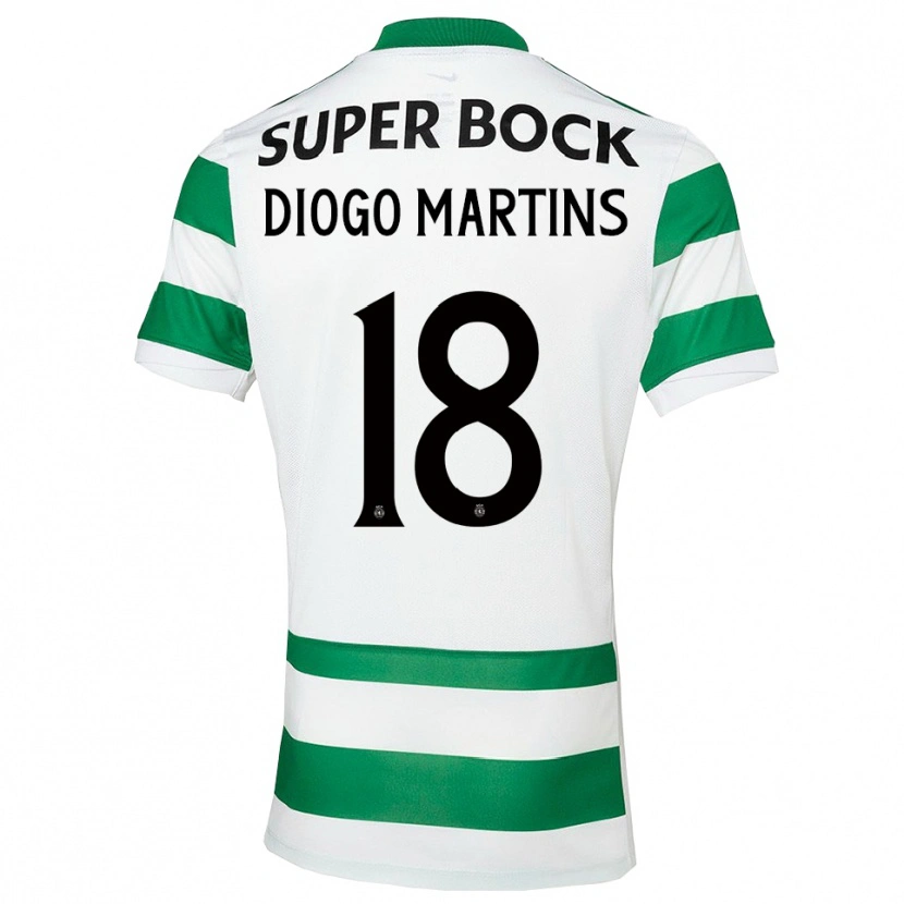 Danxen Kvinder Diogo Martins #18 Grøn Hvid Hjemmebane Spillertrøjer 2025/26 Trøje T-Shirt