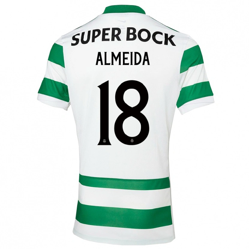 Danxen Kvinder Miguel Almeida #18 Grøn Hvid Hjemmebane Spillertrøjer 2025/26 Trøje T-Shirt