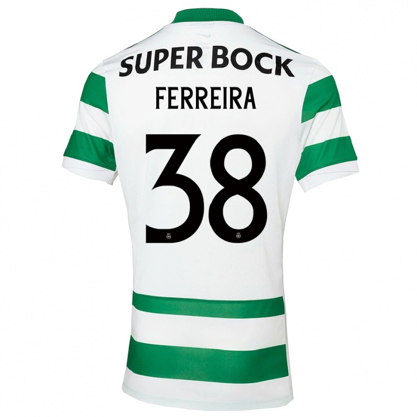 Danxen Kvinder Marta Ferreira #38 Grøn Hvid Hjemmebane Spillertrøjer 2025/26 Trøje T-Shirt