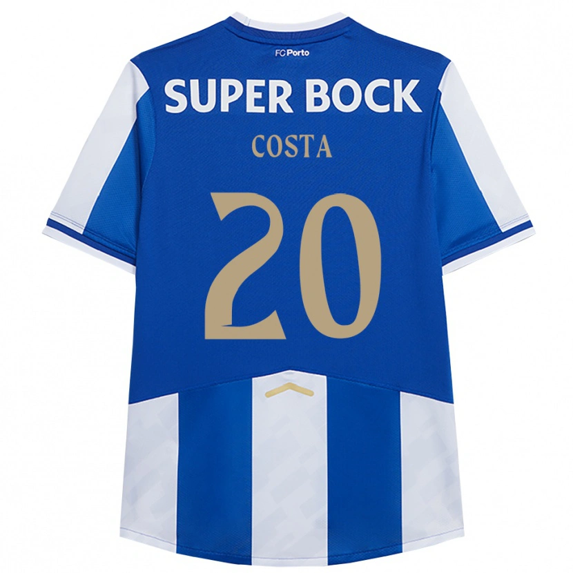 Danxen Kvinder Alberto Costa #20 Blå Hvid Hjemmebane Spillertrøjer 2025/26 Trøje T-Shirt