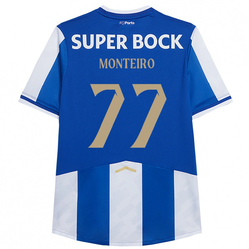 Danxen Kvinder Rui Monteiro #77 Blå Hvid Hjemmebane Spillertrøjer 2025/26 Trøje T-Shirt