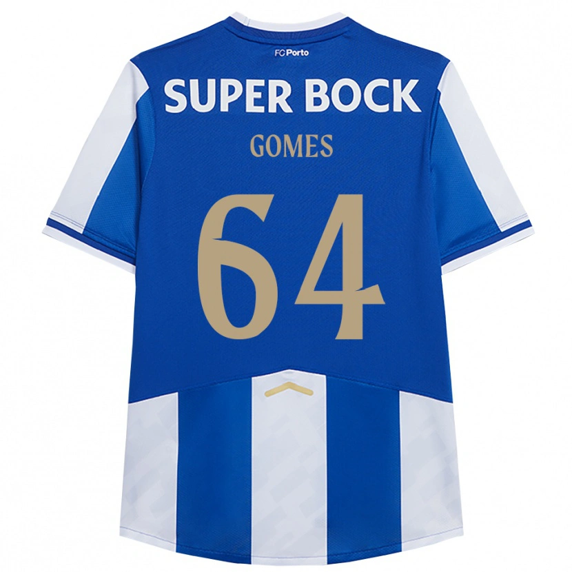 Danxen Kvinder Luís Gomes #64 Blå Hvid Hjemmebane Spillertrøjer 2025/26 Trøje T-Shirt