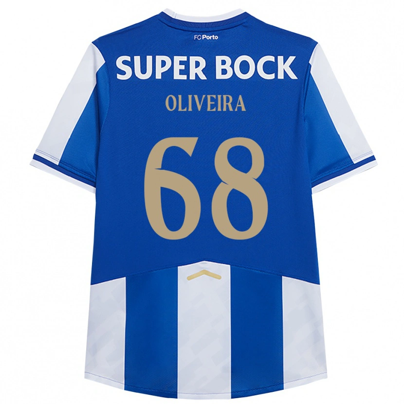 Danxen Kvinder André Oliveira #68 Blå Hvid Hjemmebane Spillertrøjer 2025/26 Trøje T-Shirt