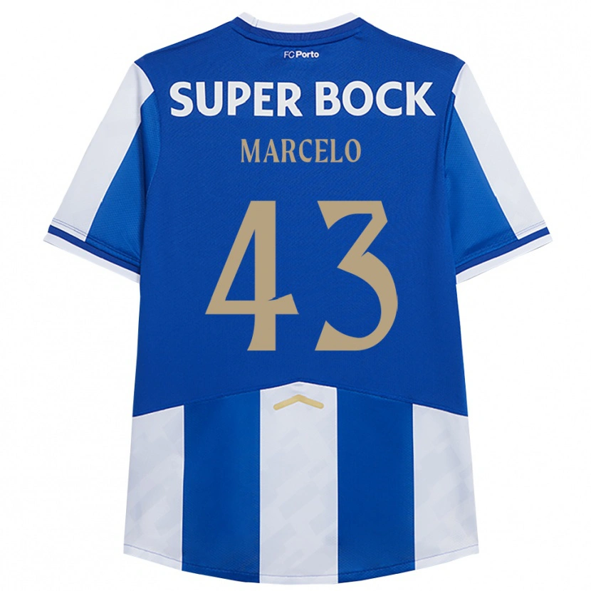 Danxen Kvinder Joao Marcelo #43 Blå Hvid Hjemmebane Spillertrøjer 2025/26 Trøje T-Shirt