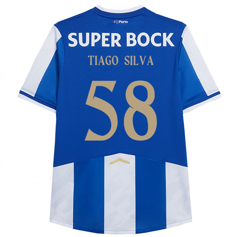 Danxen Kvinder Tiago Silva #58 Blå Hvid Hjemmebane Spillertrøjer 2025/26 Trøje T-Shirt