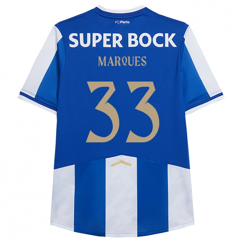 Danxen Kvinder Bárbara Marques #33 Blå Hvid Hjemmebane Spillertrøjer 2025/26 Trøje T-Shirt
