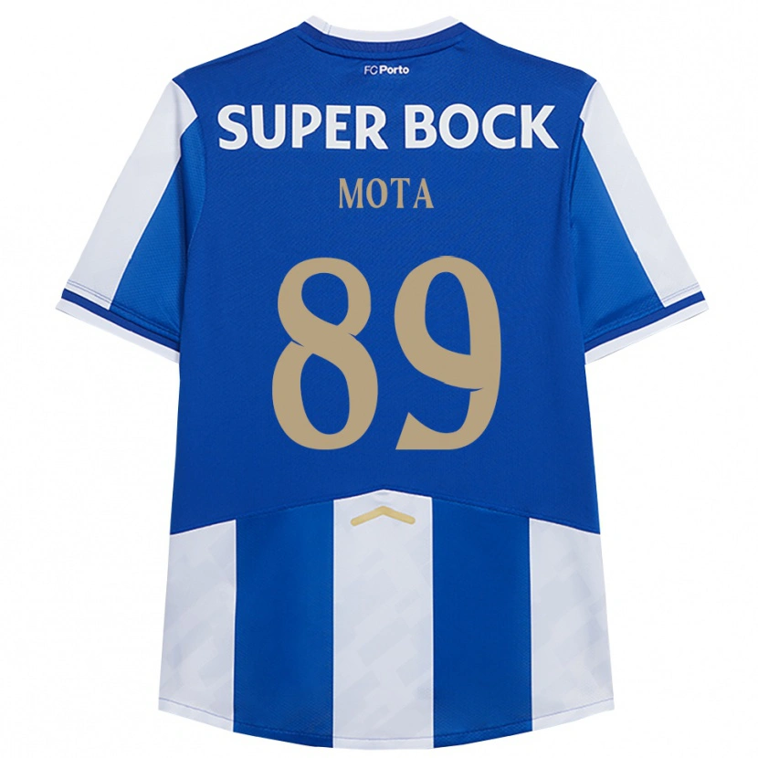 Danxen Kvinder Luís Mota #89 Blå Hvid Hjemmebane Spillertrøjer 2025/26 Trøje T-Shirt