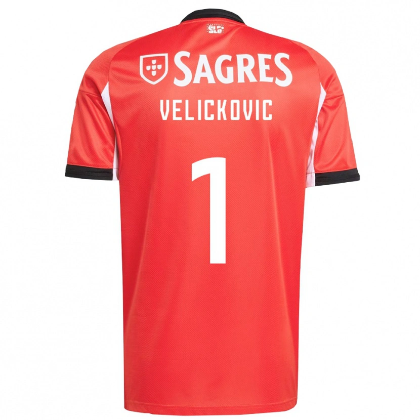 Danxen Kvinder Luka Veličković #1 Rød Hvid Hjemmebane Spillertrøjer 2025/26 Trøje T-Shirt