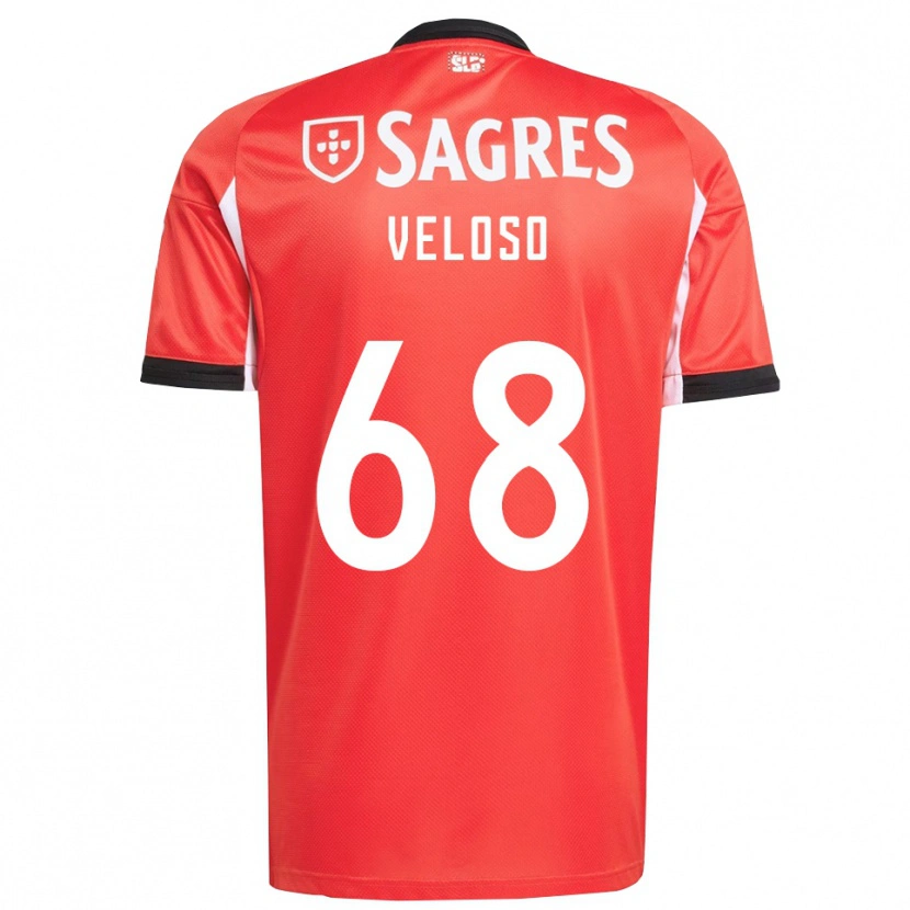 Danxen Kvinder João Veloso #68 Rød Hvid Hjemmebane Spillertrøjer 2025/26 Trøje T-Shirt