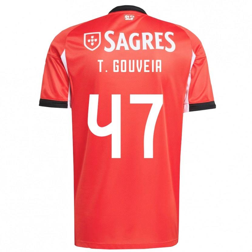 Danxen Kvinder Tiago Gouveia #47 Rød Hvid Hjemmebane Spillertrøjer 2025/26 Trøje T-Shirt