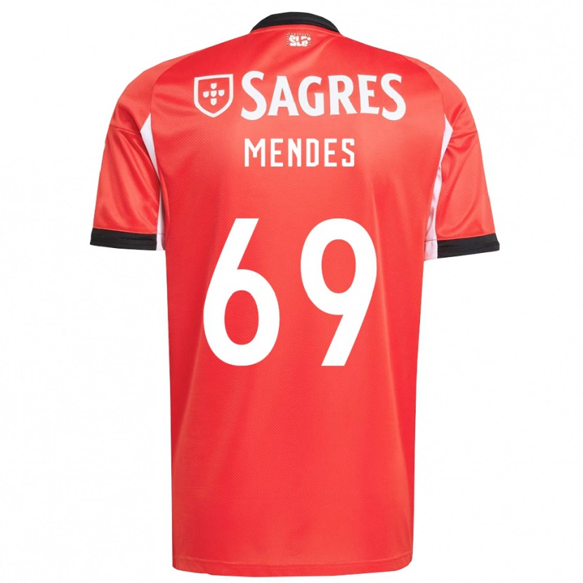 Danxen Kvinder Vladimir Mendes #69 Rød Hvid Hjemmebane Spillertrøjer 2025/26 Trøje T-Shirt