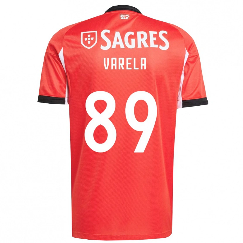Danxen Kvinder Gustavo Varela #89 Rød Hvid Hjemmebane Spillertrøjer 2025/26 Trøje T-Shirt