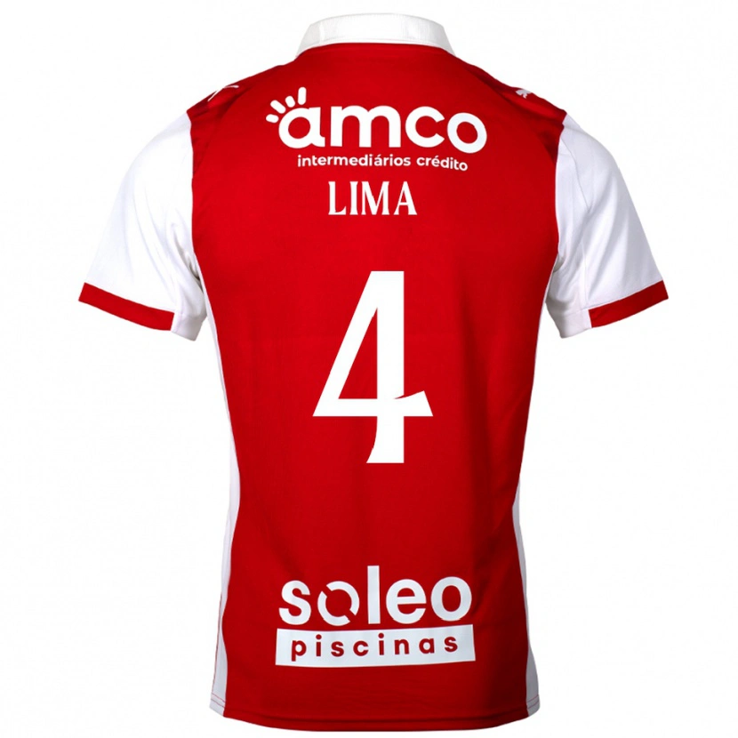 Danxen Kvinder Guilherme Lima #4 Rød Hvid Hjemmebane Spillertrøjer 2025/26 Trøje T-Shirt