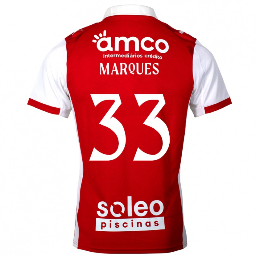 Danxen Kvinder João Marques #33 Rød Hvid Hjemmebane Spillertrøjer 2025/26 Trøje T-Shirt