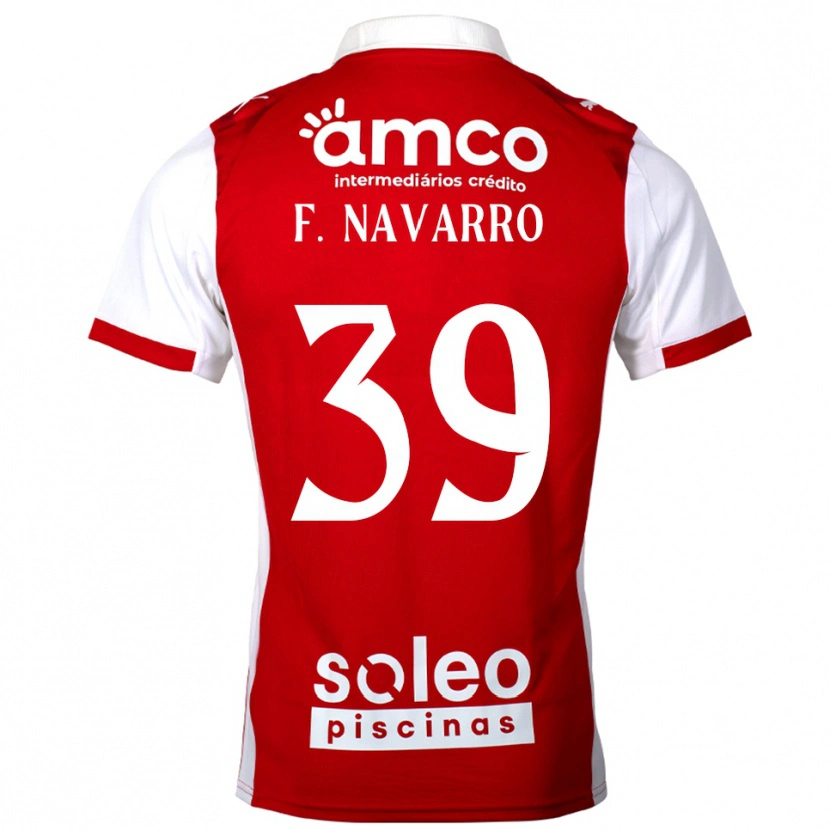 Danxen Kvinder Fran Navarro #39 Rød Hvid Hjemmebane Spillertrøjer 2025/26 Trøje T-Shirt