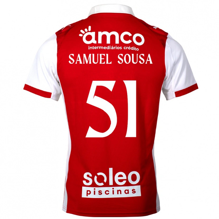 Danxen Kvinder Samu Sousa #51 Rød Hvid Hjemmebane Spillertrøjer 2025/26 Trøje T-Shirt