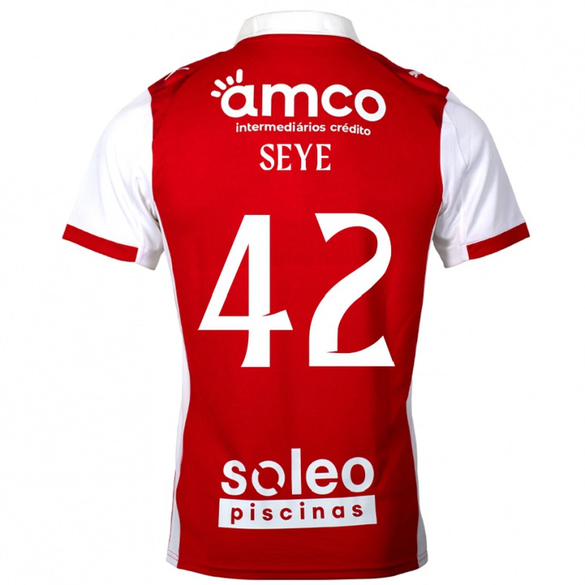 Danxen Kvinder Modou Seye #42 Rød Hvid Hjemmebane Spillertrøjer 2025/26 Trøje T-Shirt