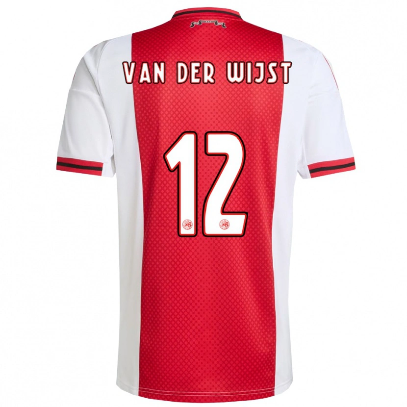 Danxen Kvinder Giovanni Van Der Wijst #12 Rød Hvid Hjemmebane Spillertrøjer 2025/26 Trøje T-Shirt