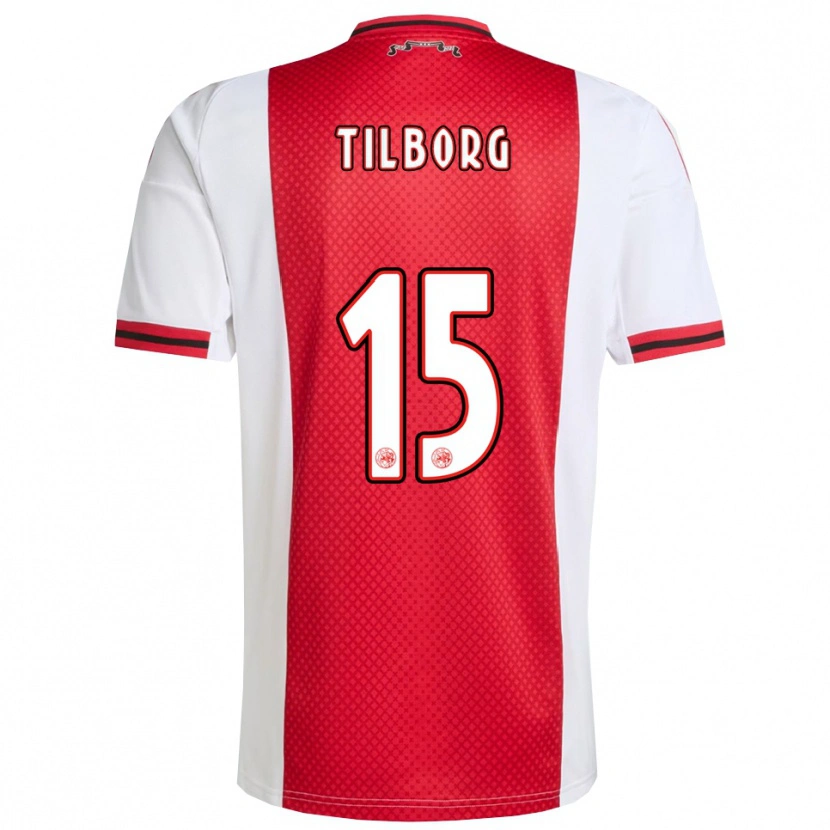 Danxen Kvinder Sesynijo Tilborg #15 Rød Hvid Hjemmebane Spillertrøjer 2025/26 Trøje T-Shirt